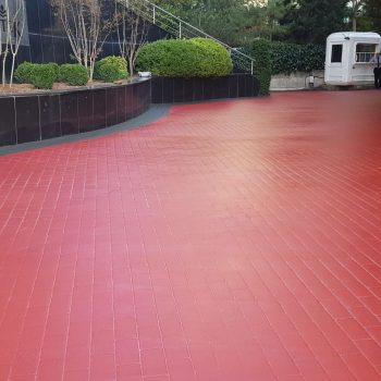 Asfalt Zemin Boyama 7 Kırmızı Asfalt Boyası